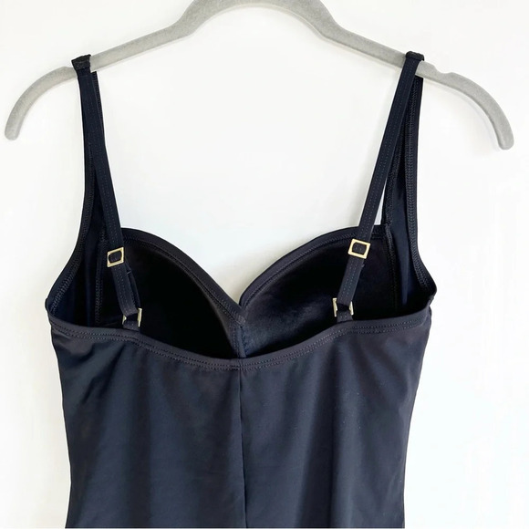 La Blanca By Rod Beattie Black Island Goddess Twist Bra One Piece Swimsuit Sz 6 - Picture 4 of 7
